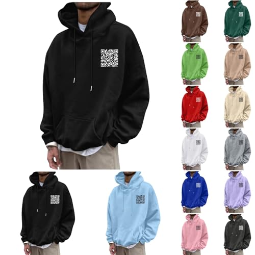 Funny Fu QR Code Hoodie Herren Damen Scannable Lustig Sweatshirt Mit Kapuze Humorous Hidden Message Shirt Funky Trend Kapuzenpullover Teenager Mädchen QR Code Pullover Weihnachts Geschenk Unisex von Generisch