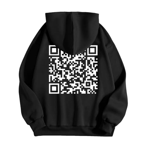 Funny Fu Qr Code Fuck-You Hoodie Herren Damen, Lustig Sweatshirt Mit Kapuze Humorous Hidden Message Shirt Funky Trend Y2K Hoodies Teenager Mädchen Qr Code Pullover Weihnachts Unisex Geschenk von Generisch