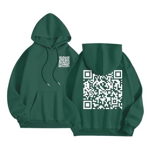 Funny Fu Qr Code Fuck-You Hoodie Herren Damen, Lustig Sweatshirt Mit Kapuze Humorous Hidden Message Shirt Funky Trend Y2K Hoodies Teenager Mädchen Qr Code Pullover Weihnachts Unisex Geschenk von Generisch