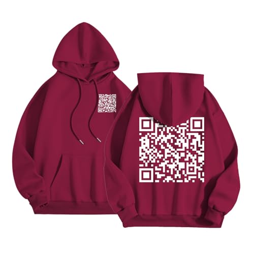 Funny Fu Qr Code Fuck-You Hoodie Herren Damen, Lustig Sweatshirt Mit Kapuze Humorous Hidden Message Shirt Funky Trend Y2K Hoodies Teenager Mädchen Qr Code Pullover Weihnachts Unisex Geschenk von Generisch