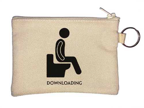 Funny Poop Pooping Download-Schlüsselanhänger, Münzbörse, Beige von Generisch