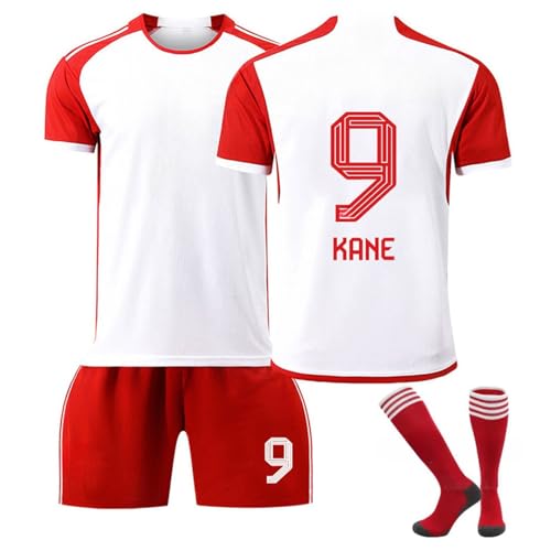 Fußbal Trikot Set, 23/24 Bayern Hause/Auswärts Fussball Trikot Set Kinder Erwachsene Fußballtrikot Kit Football Jerseys Trainingsanzug Soccer T-Shirt Shorts und Socken Anzug für Jungen Herren von Generisch