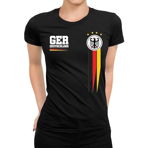 Fußball Deutschland Trikot 2024 EM Germany Europameisterschaft WM Frauen Damen T-Shirt Fußball Deutschland Trikot 2024 EM Germany Europameisterschaft WM Frauen Damen T-Shirt von Generisch