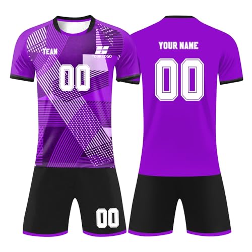 Fußball Trikot Kinder, Personalisiert Fussball Trikot mit Namen Nummer Logo, Fußballtrikot T-Shirt Shorts Set,Jungen Männer Kinder 2-14 Jahre Erwachsene XS-3XL Fußball Trikot Kinder, Personalisiert Fussball Trikot mit Namen Nummer Logo, Fußballtrikot T-Shirt Shorts Set,Jungen Männer Kinder 2-14 Jahre Erwachsene XS-3XL von Generisch