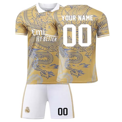 Fußball Trikot Kinder Personalisiert mit Eigenem Namen & Nummer Fussball Trikot Herren Jungen Fussballtrikot & Shorts Set Fußball Jerseys Fussball Geschenke für Fußballfans von Generisch