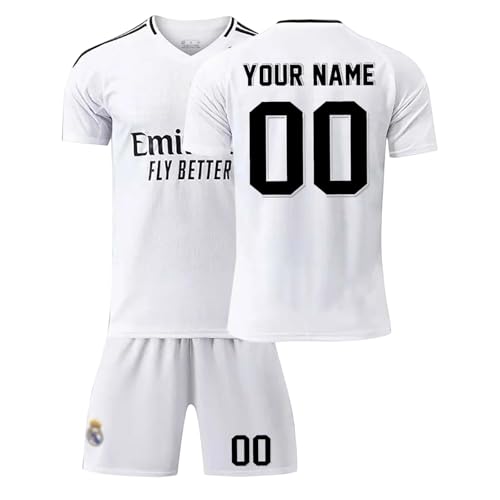 Fußball Trikot Kinder Personalisiert mit Eigenem Namen & Nummer Fussball Trikot Herren Jungen Fussballtrikot & Shorts Set Fußball Jerseys Fussball Geschenke für Fußballfans von Generisch