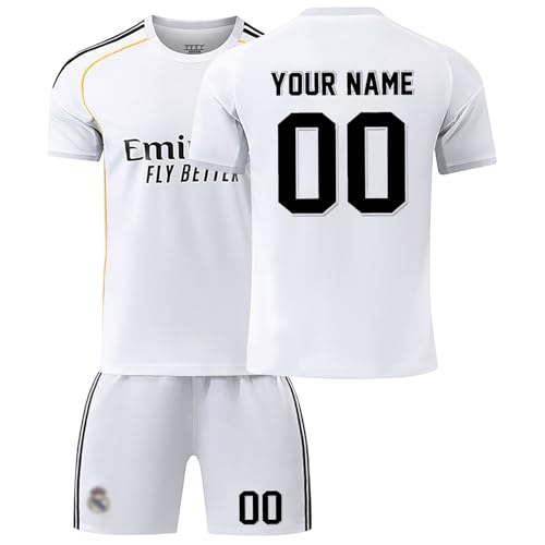 Fußball Trikot Kinder Personalisiert mit Eigenem Namen & Nummer Fussball Trikot Herren Jungen Fussballtrikot & Shorts Set Fußball Jerseys Fussball Geschenke für Fußballfans von Generisch