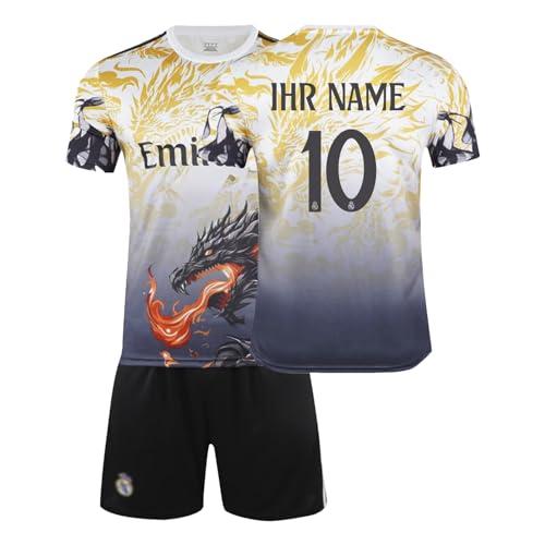 Fußball Trikot Kinder Personalisiert mit Eigenem Namen & Nummer Fussball Trikot Herren Jungen Fussballtrikot & Shorts Set Fußball Jerseys Fussball Geschenke für Fußballfans von Generisch