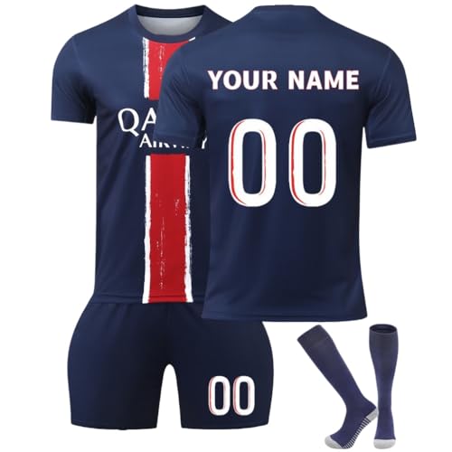 Fussball Trikot Kinder Set 24 25 Personalisiertes Hause Auswärts Football Training Erwachsene Tshirts Eigenem Namen Nummer mit Shorts und Socken Fussball Geschenke Jungen von Generisch