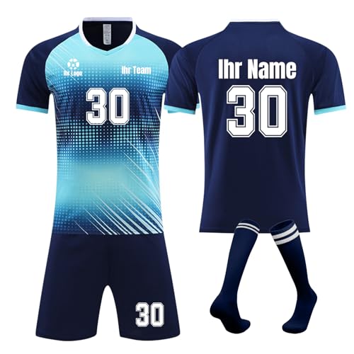 Fussball Trikot Kinder Set Fußball Trainingsanzug Kinder Trikot Personalisiert Trikot mit Eigenem Namen Nummer Logo Team Trikots Shorts Socken Set Trikot Erwachsene Herren von Generisch