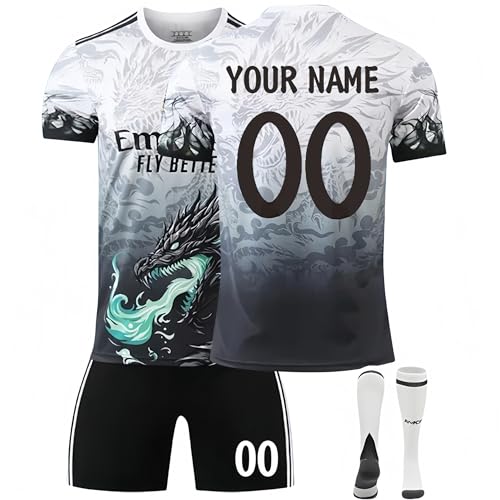 Fußball Trikot für Kinder Personalisierte 2025/26 Junge Fußball-Trainings Set mit Eigenem Namen & Nummer Fußballtrikot Shorts & Socken Geschenke für Fans Kinder und Männer Fußball Trikot für Kinder Personalisierte 2025/26 Junge Fußball-Trainings Set mit Eigenem Namen & Nummer Fußballtrikot Shorts & Socken Geschenke für Fans Kinder und Männer von Generisch