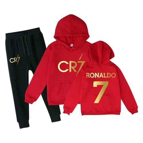 Fußball Trikots Kinder CR-7 Fußball-Trainingsanzug Kinder Hoodie & Jogginghose Set Jungen Fußball Geschenk #1 von Generisch