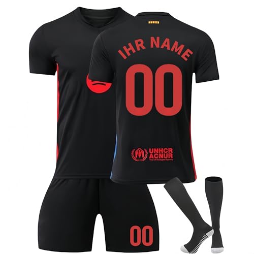 Fußball Trikots Kinder Personalisierte 2025 Fußball-Trainingsset Home/Away Junge, mit Eigenem Namen & Nummer, Fussball T-Shirt Shorts & Socken Geschenke für Fans Kinder und Männer von Generisch