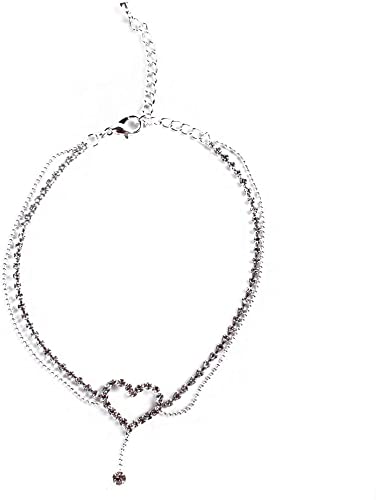 Fußkettchen in Herzform, schlicht, doppelt hohl, cleveres Design von Generisch