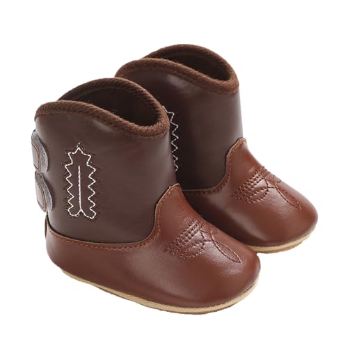 Fußüberzieher Baby Cowboy Bootie Soft Sole Non Slip Shoes for Baby Infant Toddler Girls Boys Newborn Strampler Junge 86 (Coffee, 20 Infant) von Generisch