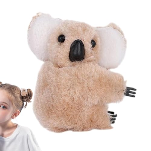 Fuzzy Koala-Haarspangen für Mädchen – dekorative Haarnadeln für Haare, starker Halt, Haarspangen für Frauen und Mädchen, Plüschtier-Haarklammern, kleine Haarklammer von Generisch