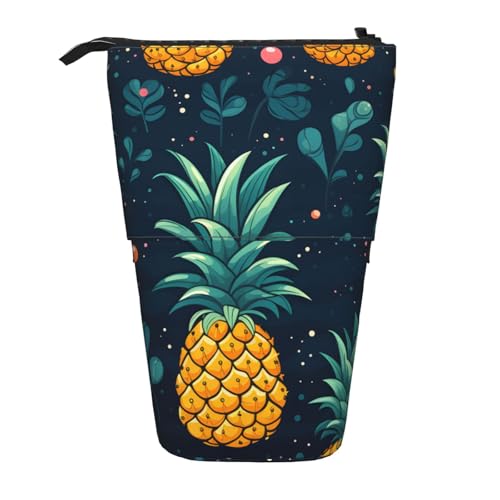 Galaxy Ananas Stehendes Federmäppchen, bunt, Galaxie-Stifttasche, Teleskop-Federtasche, Pop-Up-Kosmetiktasche, Schreibwaren-Organizer für Schule, Büro, Reisen von Generisch
