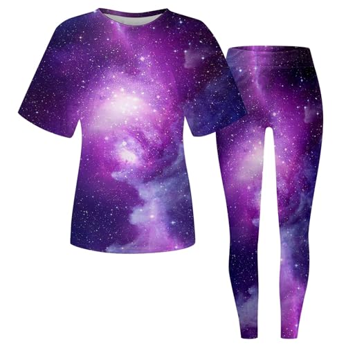Galaxy Kostüm Damen Set Bunte Kurzarm Shirt und Galaxie Leggings 3D Bedrucken Karnevals Kostüme Ausgefallene Weltraum Kostüm 2 Teilig Space Kostüm fur Frauen Galaxy Kostüm Damen Set Bunte Kurzarm Shirt und Galaxie Leggings 3D Bedrucken Karnevals Kostüme Ausgefallene Weltraum Kostüm 2 Teilig Space Kostüm fur Frauen von Generisch