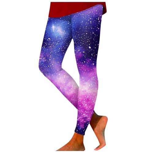 Generisch Galaxy Leggings Damen Galaxy Kostüm Damen Leggings Mit Sternenmuster Bunte Legging Glitzer 3D Bedrucken Space Kostüm Space Bunte Legging Hosen Frauen von Generisch