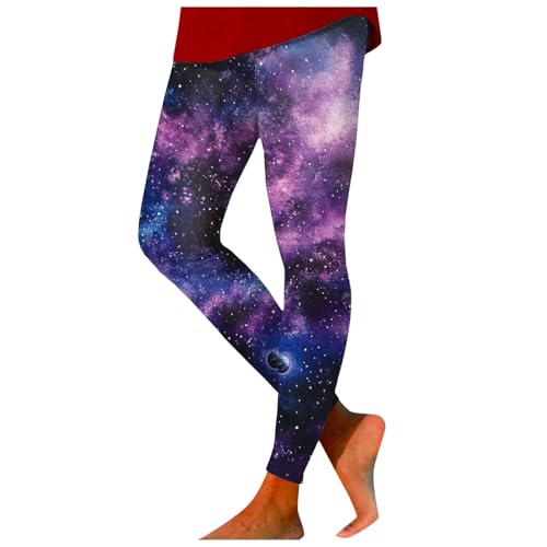 Generisch Galaxy Leggings Damen Galaxy Kostüm Damen Leggings Mit Sternenmuster Bunte Legging Glitzer 3D Bedrucken Space Kostüm Space Bunte Legging Hosen Frauen von Generisch