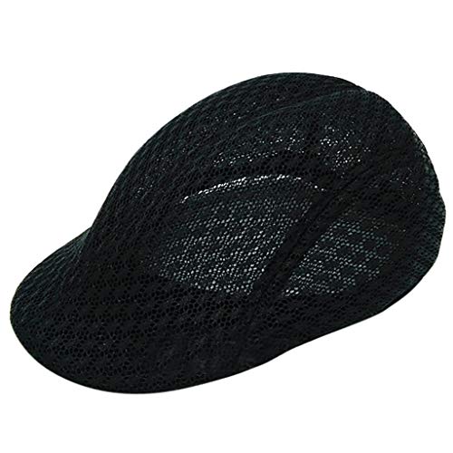 Gaming Caps Bequeme - und atmungsaktive Herren-Cap-Baskenmützen aus Leinen für Damen Cap Hinten Geschlossen Herren (Black, One Size) von Generisch