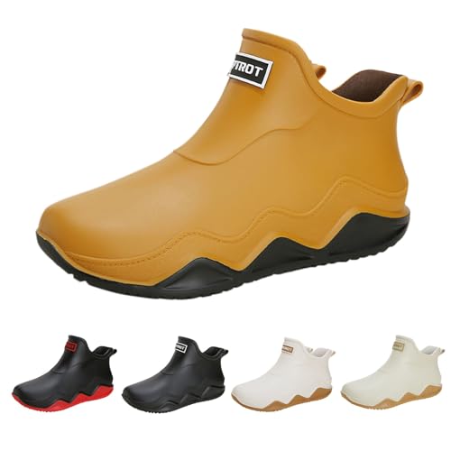 Gartenschuhe Unisex Gummistiefel Regenstiefel Kurzschaft Gummistiefel Halbhoch Gummistiefeletten Kurze rutschfeste Regenschuhe Grundlegend Wasserdicht Atmungsaktiv Stiefeletten Herrenschuhe von Generisch