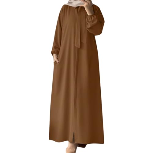 Gebetskleidung für Frauen, Muslimische Kleider Abaya Damen Elegantes Damen-Muslime-Abaya-Kleid mit Langen Ärmeln und Rüschen - Perfekt für Gebete, Festlichkeiten und Alltag - Komfortabel von Generisch