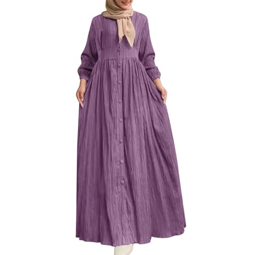 Gebetskleidung für Frauen, Muslimische Kleider Abaya Damen Elegantes Damen-Muslime-Abaya-Kleid mit Langen Ärmeln und Rüschen - Perfekt für Gebete, Festlichkeiten und Alltag - Komfortabel von Generisch