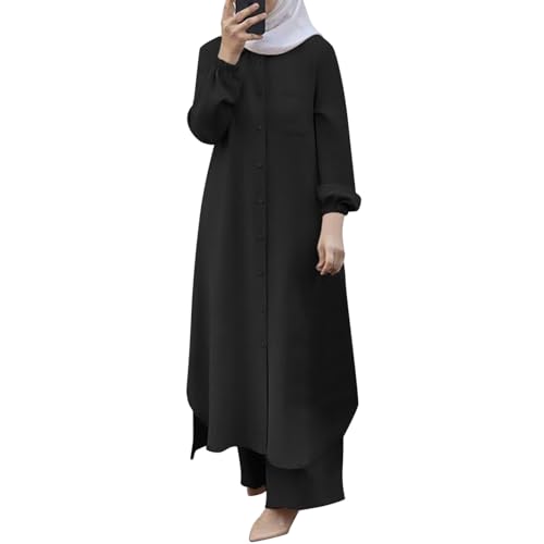 Gebetskleidung für Frauen, Muslimische Kleider Abaya Damen Elegantes Damen-Muslime-Abaya-Kleid mit Langen Ärmeln und Rüschen - Perfekt für Gebete, Festlichkeiten und Alltag - Komfortabel von Generisch
