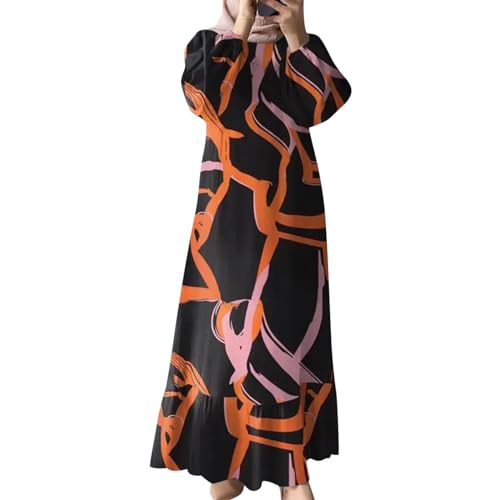 Gebetskleidung für Frauen, Muslimische Kleider Abaya Damen Elegantes Damen-Muslime-Abaya-Kleid mit Langen Ärmeln und Rüschen - Perfekt für Gebete, Festlichkeiten und Alltag - Komfortabel von Generisch