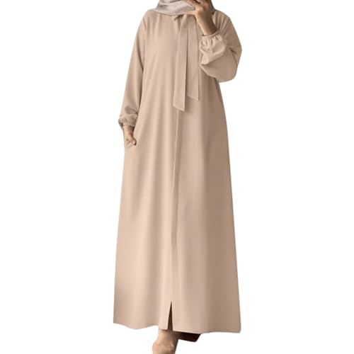 Gebetskleidung für Frauen, Muslimische Kleider Abaya Damen Elegantes Damen-Muslime-Abaya-Kleid mit Langen Ärmeln und Rüschen - Perfekt für Gebete, Festlichkeiten und Alltag - Komfortabel von Generisch