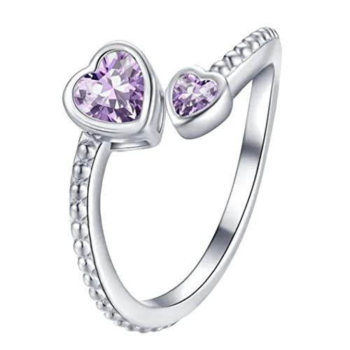 Geburtssteine Angst Dekompression Rotierender Ring Dekompressionsring Geburtstagsgeschenk für Sie Minimalistischer Kristallring Geburtssteine Strassring Einstellbare Öffnung Neuseeland (F, One Size) von Generisch