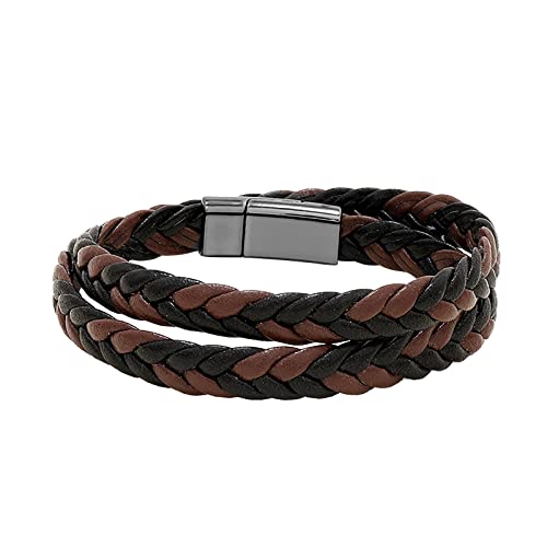 Geflochtenes Armband aus Leder in Schwarz oder Braun - Herren Armband mit Magnetverschluss aus Edelstahl Lederarmband Herren inklusive Extra Link Digitaluhr mit Schrittzähler, braun, Einheitsgröße Geflochtenes Armband aus Leder in Schwarz oder Braun - Herren Armband mit Magnetverschluss aus Edelstahl Lederarmband Herren inklusive Extra Link Digitaluhr mit Schrittzähler, braun, Einheitsgröße von Generisch