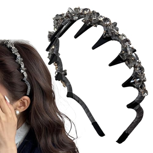 Geflochtenes Stirnband – -Haarreif mit Schädel-Haarband – rutschfeste, modische Stirnbänder, dekorativ für Frauen, Mädchen, Brautjungfern, Bräute, Party, Hochzeit, Urlaub, Musikfestivals von Generisch