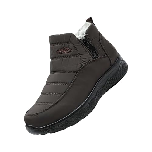 Gefütterte Damen Boots Winterstiefel Damen Gefüttert Winterboots Outdoor Rutschfeste Weitschaft Warme Fleece Kurzstiefeletten Elegant Ergonomie Breite Stiefelette von Generisch