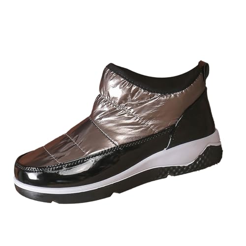 Gefütterte Damen Boots Winterstiefeletten Damen Gefüttert Winter Schuhe Outdoor Rutschfeste Weitschaft Warme Fleece Winterschuhe Elastische Ergonomie Damenstiefel von Generisch