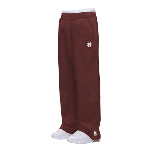 Gefütterte Jogginghose Herren Breite Baggy Sweatpants Baumwolle Elastische Taille Jogging Hose Weites Bein Sweathose Winter Warme Sporthose xs Casual Jogger Pants Cargohose 2025 Orange Dunkelgrau xl l von Generisch