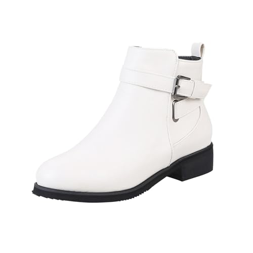 Gefütterte Winterschuhe Damen Wasserfeste Schuhe Damen Stiefel Damenstiefel Wasserdicht Atmungsaktiv Weitschaft Mit Absatz Elegante rutschfest Gefüttert Kurzschaft von Generisch
