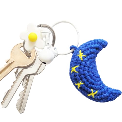 Gehäkelter Schlüsselanhänger – Stern, Mond Und Sonne, Gestrickte Taschendekoration, Handgewebter Schlüsselanhänger Aus Wolle, Gehäkeltes Rucksackzubehör, Plüschige Gestrickte Taschendekoration - Mond Gehäkelter Schlüsselanhänger – Stern, Mond Und Sonne, Gestrickte Taschendekoration, Handgewebter Schlüsselanhänger Aus Wolle, Gehäkeltes Rucksackzubehör, Plüschige Gestrickte Taschendekoration - Mond von Generisch
