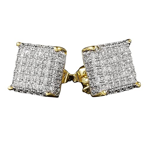 Gehämmerte ene Ohrringe Kristall Silber Zierliche Frauen Große Zirkonia Ohr Piercing Ohrstecker ene compatible with Ankerohrringe (Gold, One Size) von Generisch