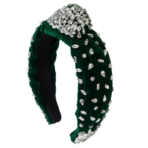 Geknotete Haarbänder für Damen, Vintage-Fleece, breites Haarband, Kristall-Haarschmuck, Haarschmuck von Generisch