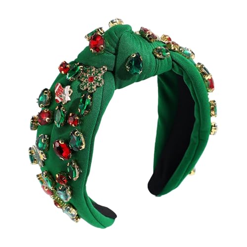 Geknotetes Stirnband für Damen, Weihnachten, breites Haarband mit Strasssteinen, exquisites Accessoire für Partys von Generisch