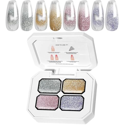 Gel Nail Paint, Nail Polish Palette, Gradient Hand Cosmetics, No-Wash Quick Dry Formula, 4 Vibrant Colors for Dating Travel Beach Use, 3g Each, Multi-Color Set, 1 Pack Gel Nail Paint, Nail Polish Palette, Gradient Hand Cosmetics, No-Wash Quick Dry Formula, 4 Vibrant Colors for Dating Travel Beach Use, 3g Each, Multi-Color Set, 1 Pack von Generisch