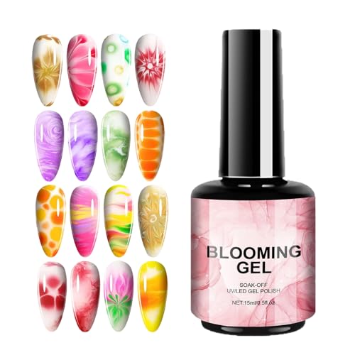 Gel blühender Nagellack, Nagelblühengel - 15 ml UV Bloom Nagellack Stempel, Langlebiger, klarer Fingernagel-Deckmantel für Reisen, Außen-, Zuhause, Geschäftsreise, Schule von Generisch