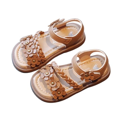 Gelb Sandalen Für Mädchen Modische Perlenblumen Prinzessin Schuhe Kleinkind Sommerschuhe Leder Sandaletten Leicht Mädchenschuhe Slide Girl Sandal Slingback Strandsandalen 25 20 33 22 von Generisch