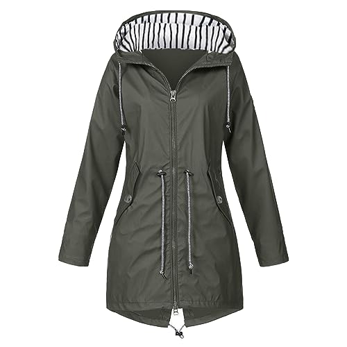 Gelbe Damen Regenmantel | Friesennerz Tailliert | Gestreiftes Innenfutter | Winddicht Und Wasserdicht Herbstjacke Wanderjacke Segeljacke Wanderjacke Praktisch Herbstjacke Große Größen 6xl 5xl 3xl Xs von Generisch