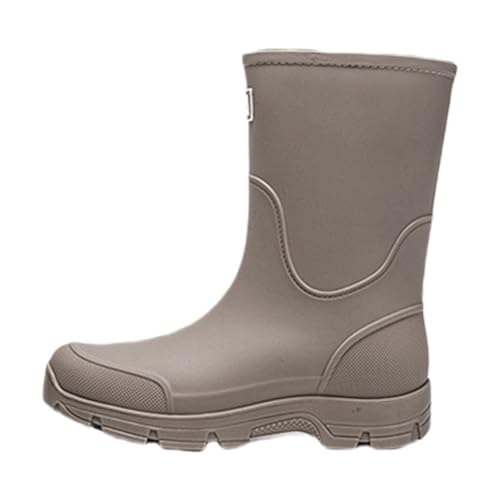Gelbe Gummistiefel Damen Regenschuhe Wasserdicht Paar Regenstiefel Outdoor Einfache Zurückhaltung Lässige Herren Wasserschuhe Regenstiefel rutschfeste Winter Gummistiefel Damen (Grey,44) von Generisch