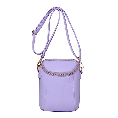 Geldbörse,Modetasche für Damen, Umhängetasche, leicht, große Kapazität, Kosmetiktasche en Head Brieftasche Geldbeutel Zwei Geldbörsen Damen Eva (Purple, One Size) von Generisch