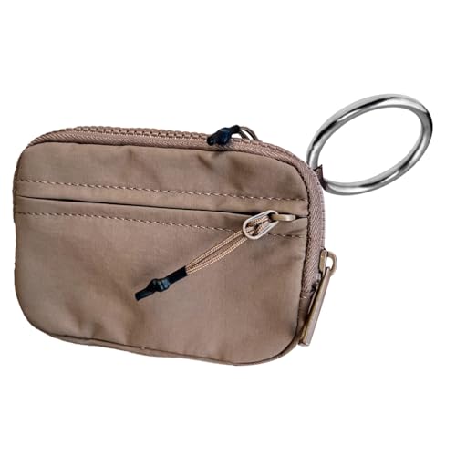 Geldbörse Armband - Reißverschluss Kartenetui mit Ausweisfenster - Kartenetui Schlüsselanhänger Damen Wasserdicht Nylon Schlüsselanhänger für Einkaufen Reisen, dunkelbraun, Refer to description von Generisch