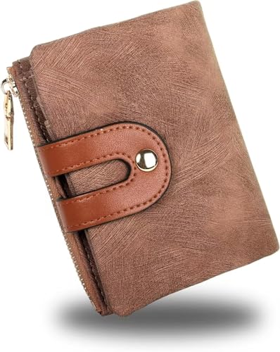 Geldbörse Damen Klein Leder RFID Geldbörse Bifold Wallet Braun Damen Geldbörse Frauen Kreditkartenetui Münzbörse PU Leder Kleine Geldbörsen für Frauen, braun, 12.5cm * 9.5cm * 2cm, Retro von Generisch